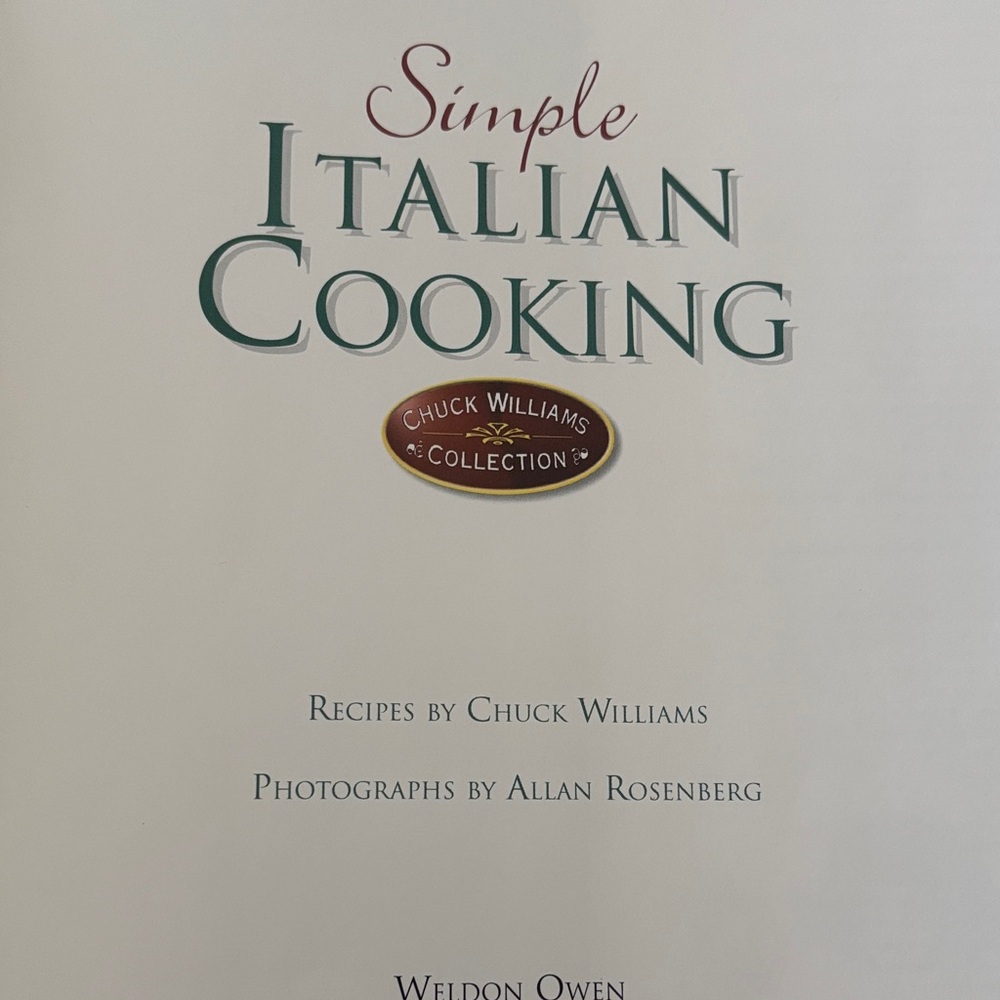Simple Italian Cooking by Chuck Williams - White Cover